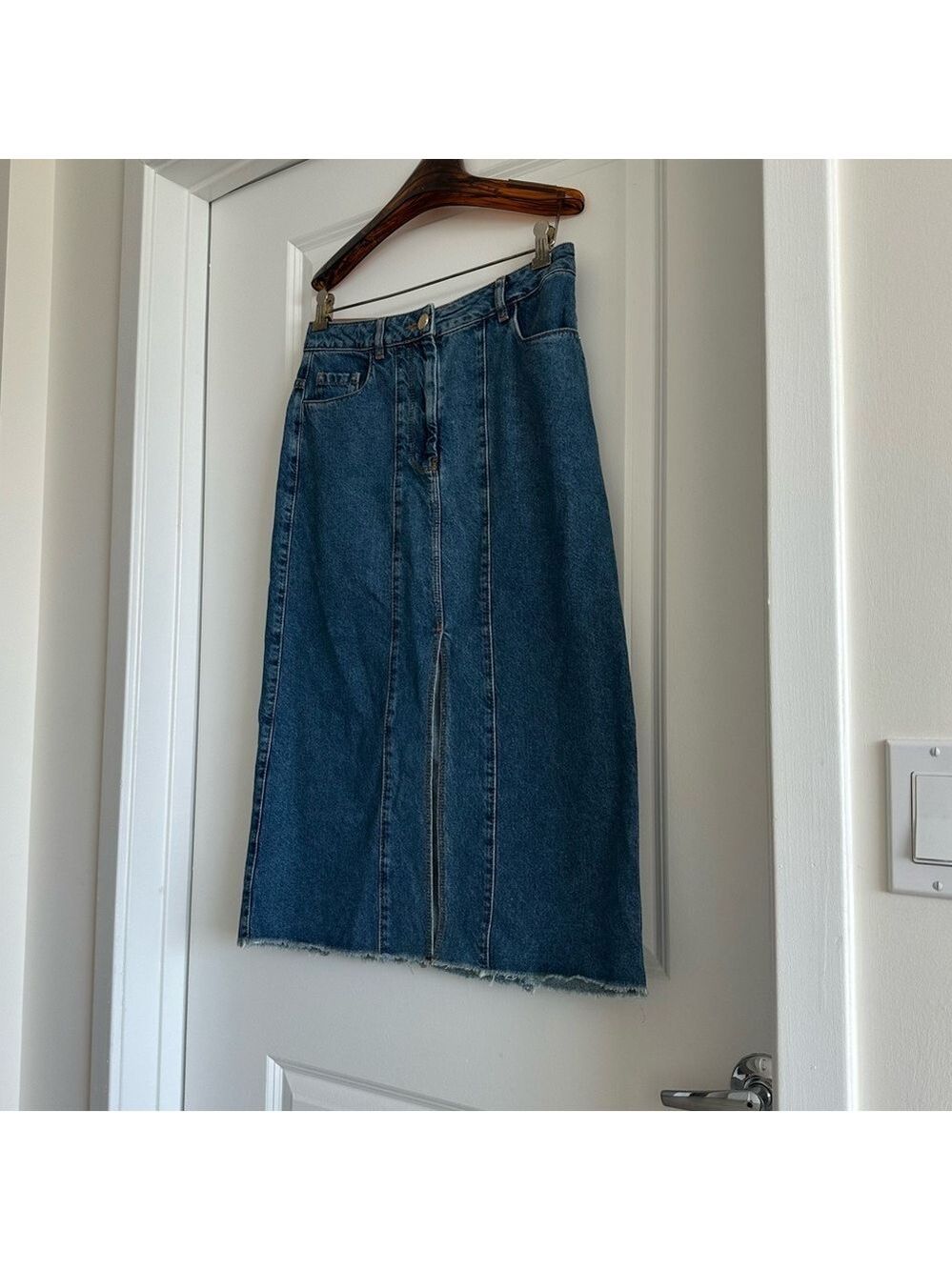 Farm Rio Denim Midi Skirt - Picture 6 of 10